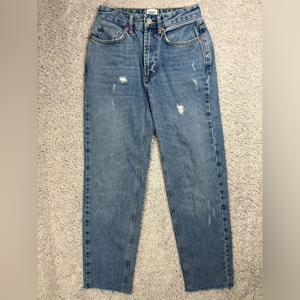 BDG Jeans Womens 24 Mom High Rise Cotton Raw Hem Casual Denim Urban Outfitters